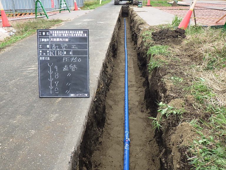 生活基盤施設耐震化等交付金事業　市道川田1号線外6配水管更新工事工事写真